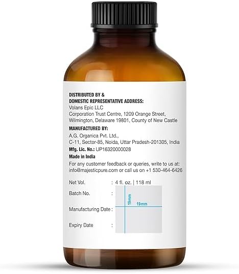 Majestic Pure Lavender Essential Oil for Diffuser - 4 Fl Oz | 100% Natural Essentials Oils for Aromatherapy, Soap and Candle Making Fragrance, Massage and Skin, Lavender Oil