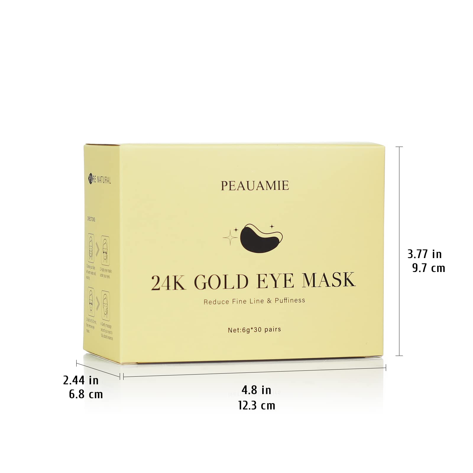 PEAUAMIE Under Eye Patches Gold and Hyaluronic Acid for puffy eyes,Rose Eye Masks for Dark Circles and Puffiness skin care Smooth Wrinkles products 30 Pairs