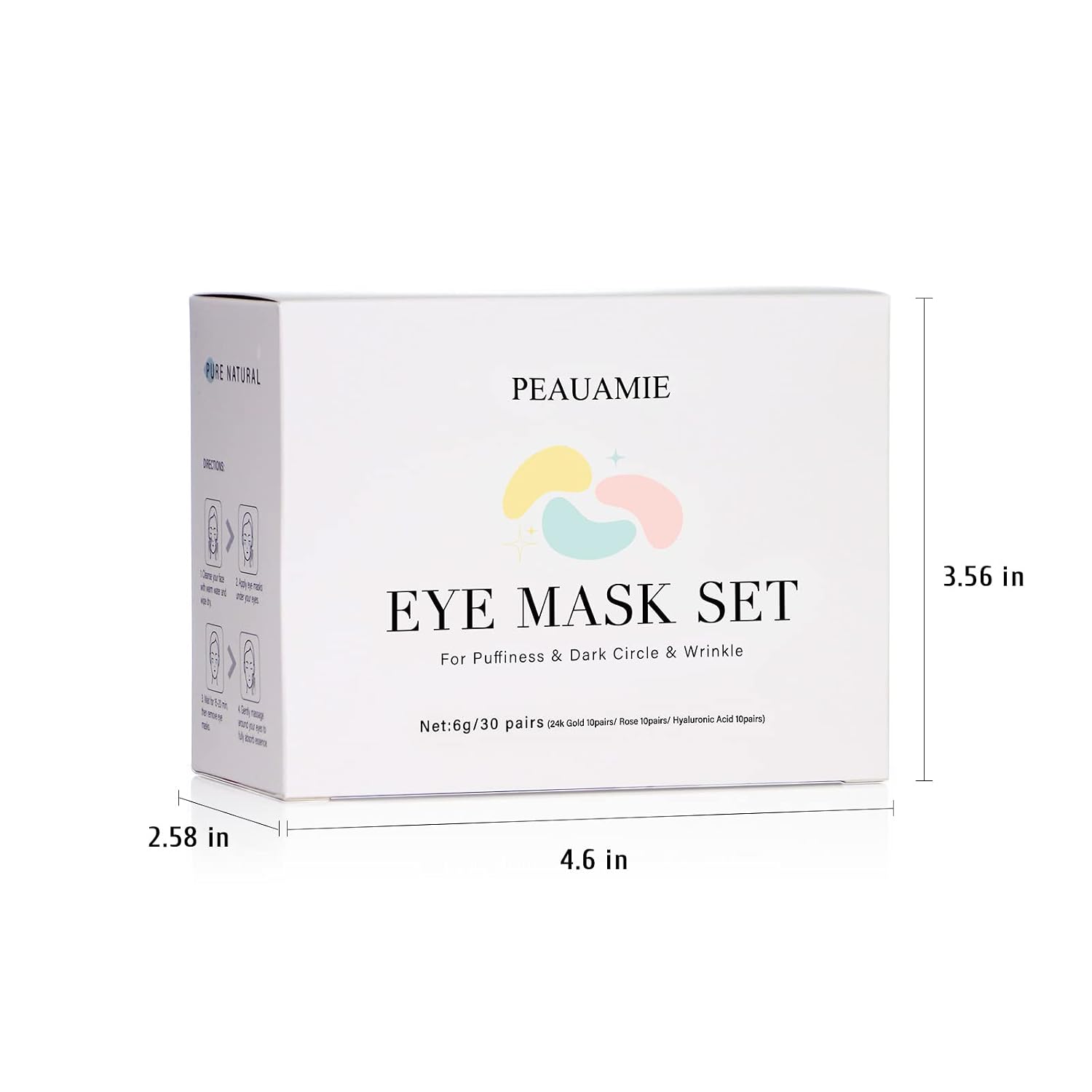 PEAUAMIE Under Eye Patches Gold and Hyaluronic Acid for puffy eyes,Rose Eye Masks for Dark Circles and Puffiness skin care Smooth Wrinkles products 30 Pairs