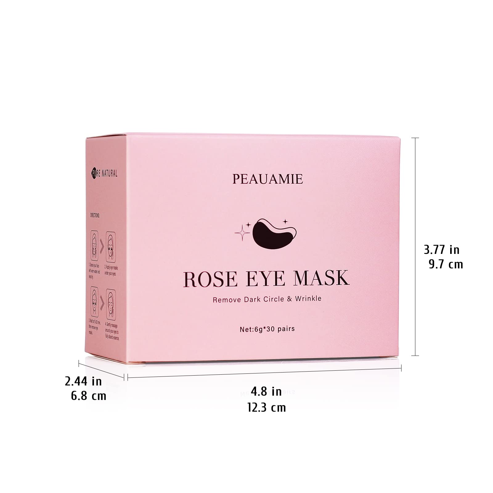 PEAUAMIE Under Eye Patches Gold and Hyaluronic Acid for puffy eyes,Rose Eye Masks for Dark Circles and Puffiness skin care Smooth Wrinkles products 30 Pairs