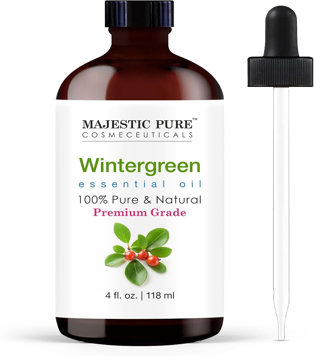 Majestic Pure Lavender Essential Oil for Diffuser - 4 Fl Oz | 100% Natural Essentials Oils for Aromatherapy, Soap and Candle Making Fragrance, Massage and Skin, Lavender Oil