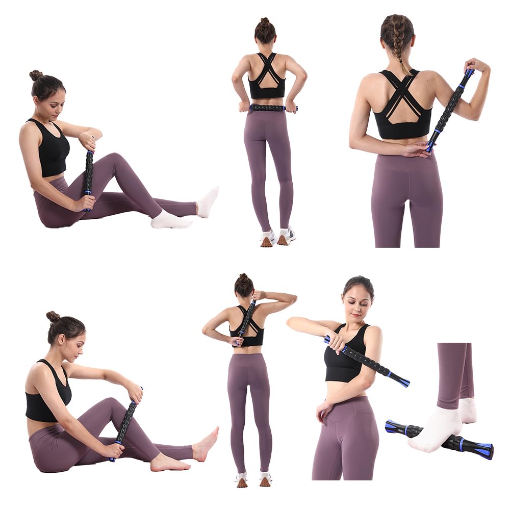 Wooden Cellulite Massage Roller for Legs and Thighs - Handheld Fascia Blaster Tool for Muscle Relief, Lymphatic Drainage & Body Sculpting - Anti Cellulite Massager for Women and Men (12 Wheel)