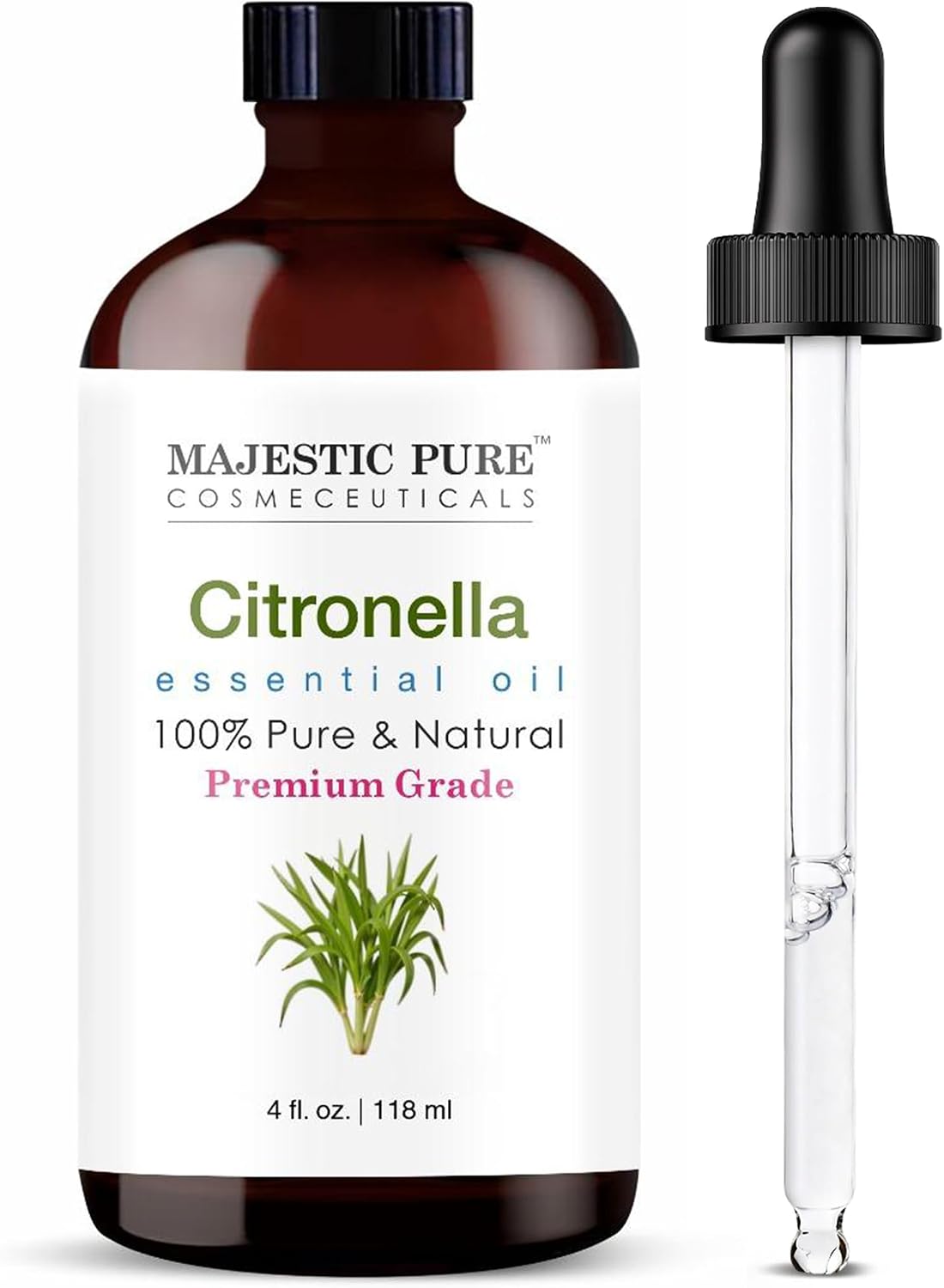 Majestic Pure Lavender Essential Oil for Diffuser - 4 Fl Oz | 100% Natural Essentials Oils for Aromatherapy, Soap and Candle Making Fragrance, Massage and Skin, Lavender Oil