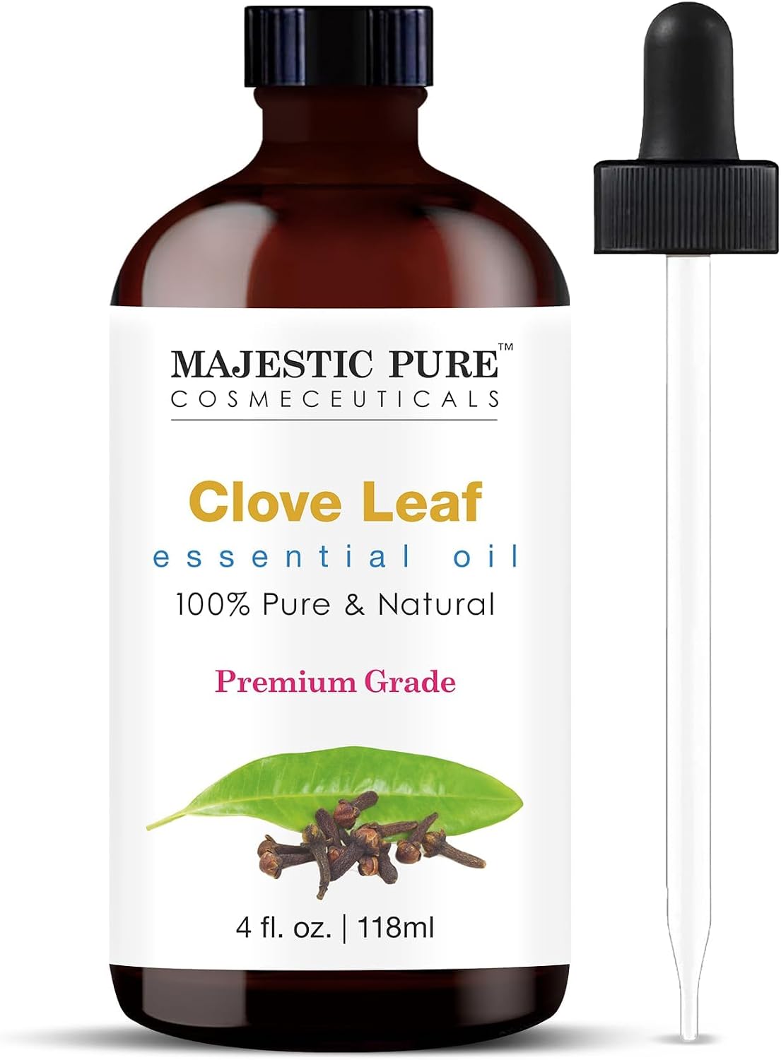 Majestic Pure Lavender Essential Oil for Diffuser - 4 Fl Oz | 100% Natural Essentials Oils for Aromatherapy, Soap and Candle Making Fragrance, Massage and Skin, Lavender Oil