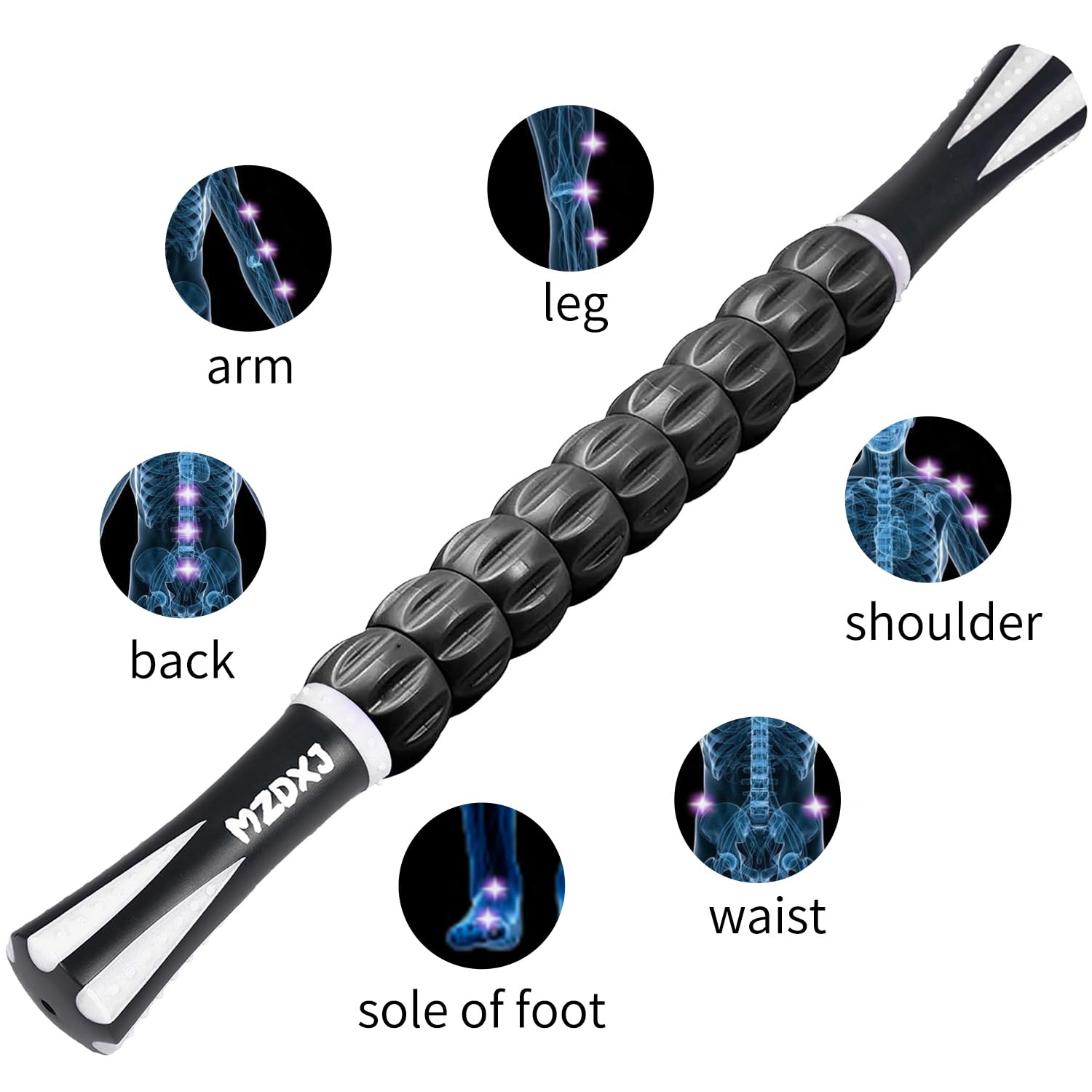 Wooden Cellulite Massage Roller for Legs and Thighs - Handheld Fascia Blaster Tool for Muscle Relief, Lymphatic Drainage & Body Sculpting - Anti Cellulite Massager for Women and Men (12 Wheel)