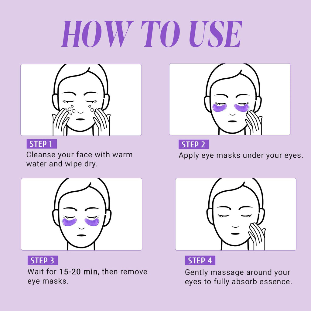 PEAUAMIE Under Eye Patches Gold and Hyaluronic Acid for puffy eyes,Rose Eye Masks for Dark Circles and Puffiness skin care Smooth Wrinkles products 30 Pairs
