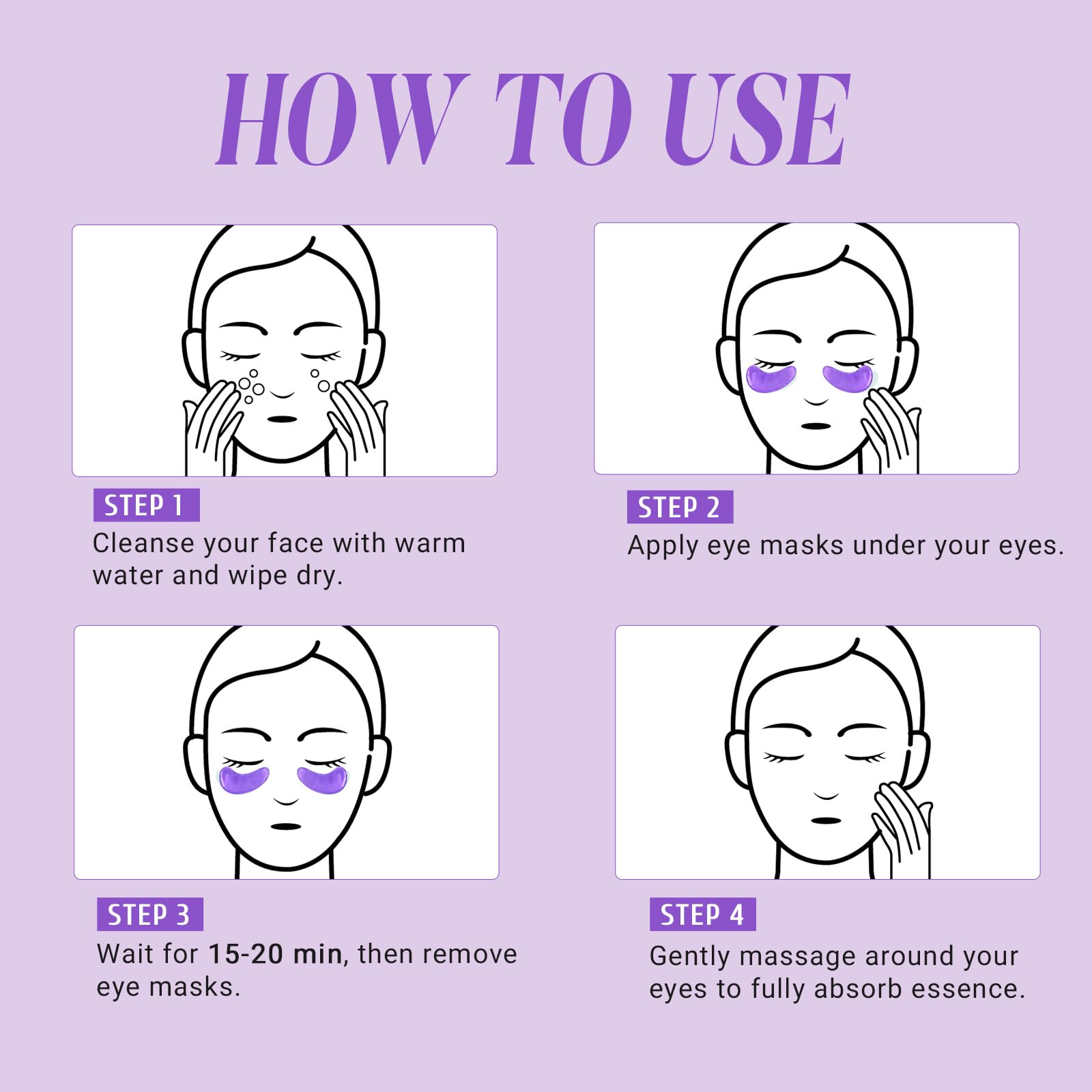 PEAUAMIE Under Eye Patches Gold and Hyaluronic Acid for puffy eyes,Rose Eye Masks for Dark Circles and Puffiness skin care Smooth Wrinkles products 30 Pairs