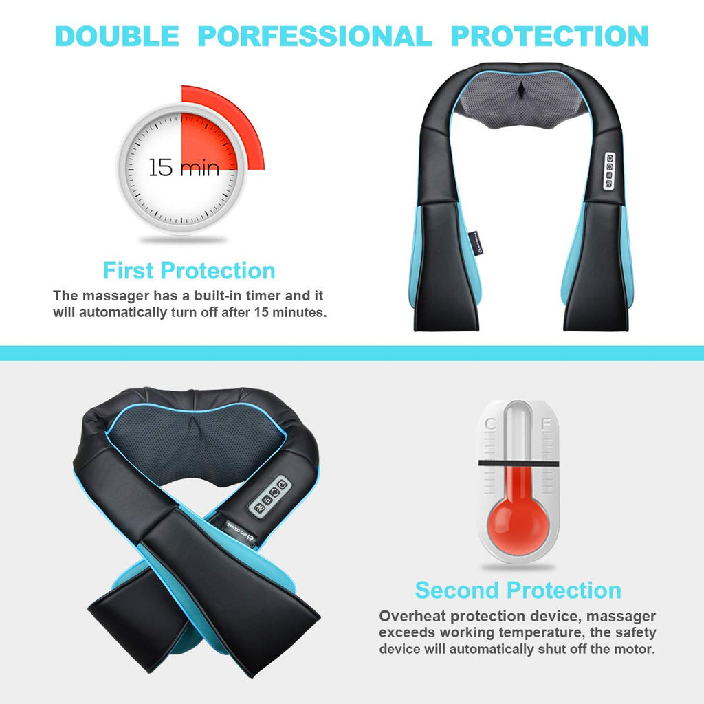Mo Cuishle Women Men Gifts, Shiatsu Back Shoulder & Neck Massager with Heat | Electric Deep Tissue 4D Kneading Massage, Best Gifts for Mom Dad Wife Husband her Him, Christmas, Birthday (NOT Cordless)