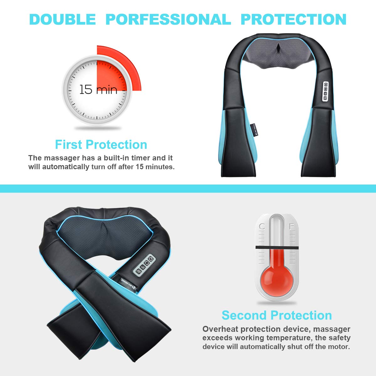 Mo Cuishle Women Men Gifts, Shiatsu Back Shoulder & Neck Massager with Heat | Electric Deep Tissue 4D Kneading Massage, Best Gifts for Mom Dad Wife Husband her Him, Christmas, Birthday (NOT Cordless)