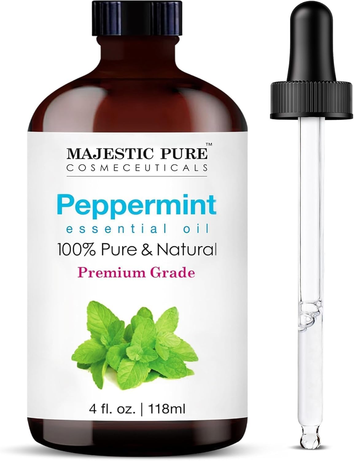 Majestic Pure Lavender Essential Oil for Diffuser - 4 Fl Oz | 100% Natural Essentials Oils for Aromatherapy, Soap and Candle Making Fragrance, Massage and Skin, Lavender Oil