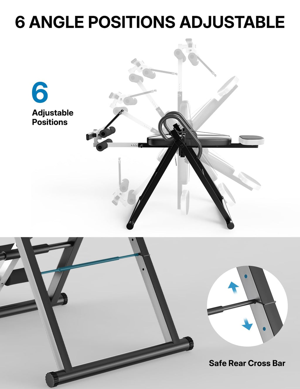 YOLEO Gravity Inversion Table for Back Pain Relief 2026 New Inversion Table | w/Lumbar Support, Easy to Assemble, Back Stretcher Machine 300 lbs