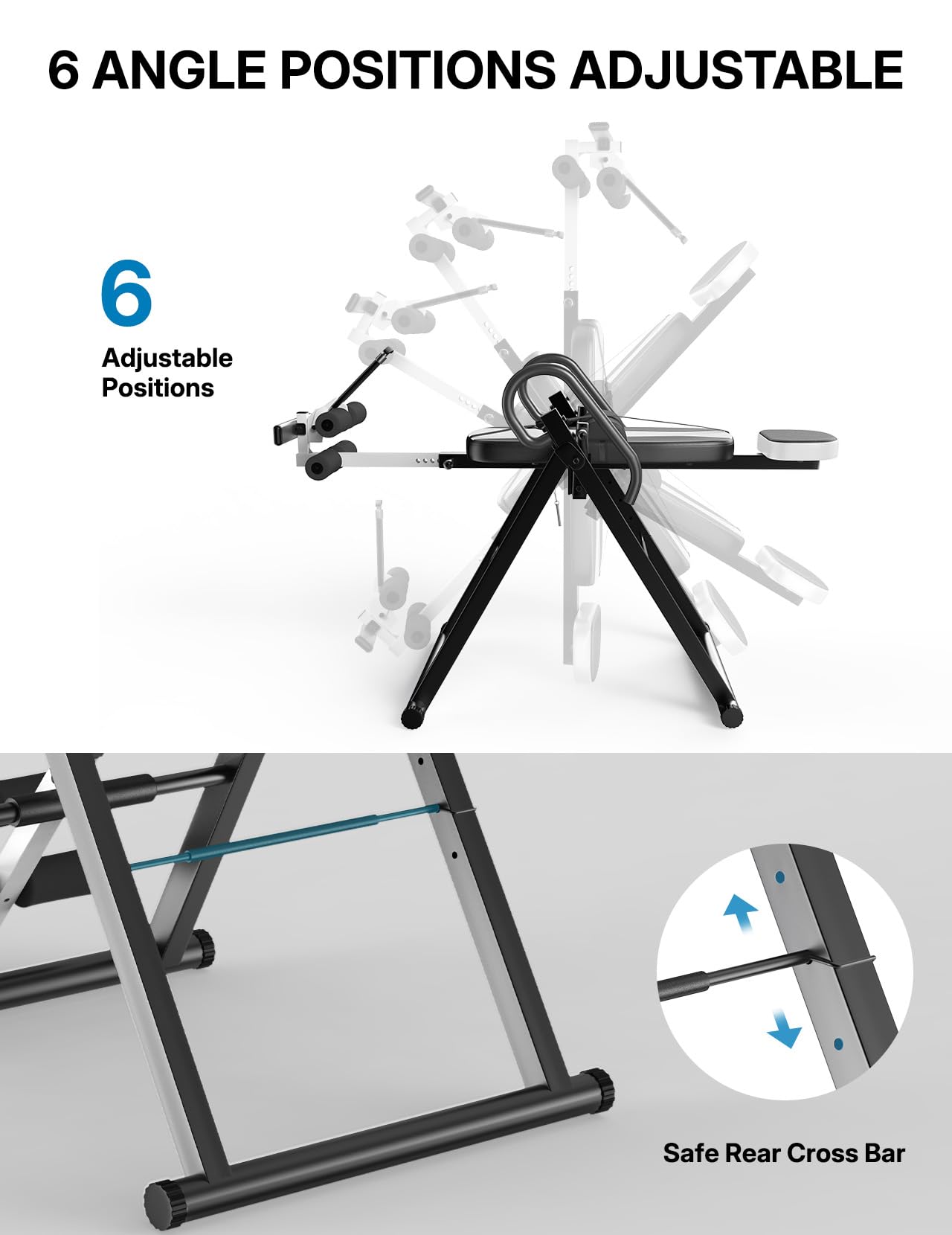 YOLEO Gravity Inversion Table for Back Pain Relief 2026 New Inversion Table | w/Lumbar Support, Easy to Assemble, Back Stretcher Machine 300 lbs