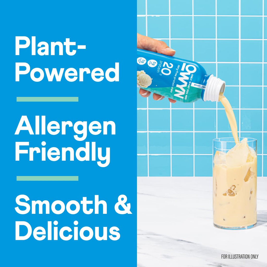 OWYN Only What You Need Dark Chocolate Flavored 20g Protein Shake, 12 Ct | 20g Protein, 4g Sugar, 3g Prebiotic Fiber, Dairy Free, Plant Protein, Gluten Free, Individual 12fl oz Bottles