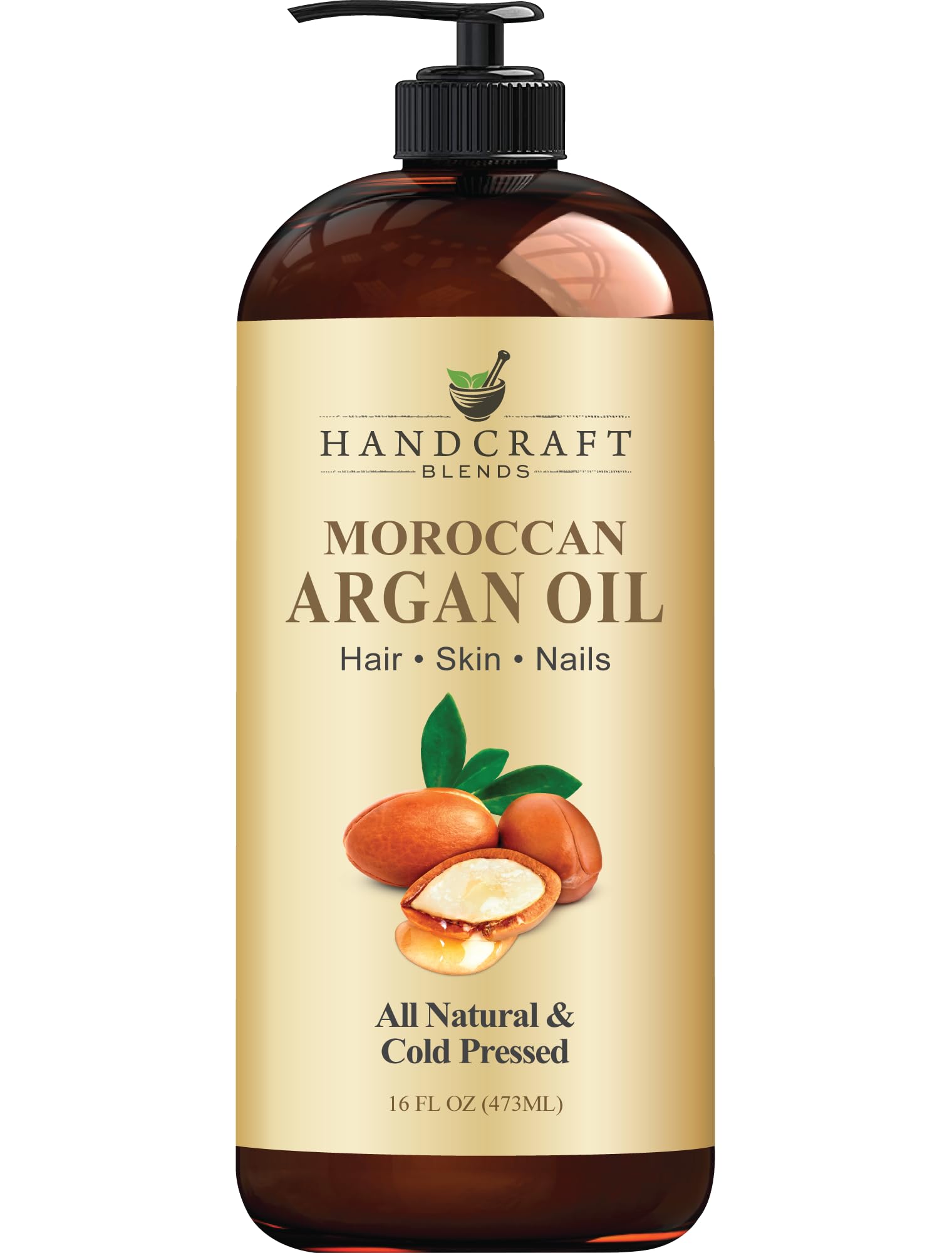 Handcraft Blends Cold-Pressed Organic Castor Oil 16 Fl Oz | Glass Bottle | Roll on Bottle | 100% Pure and Natural | Premium Grade Carrier Oil | Hair, Eyelashes and Eyebrows | Hair and Body