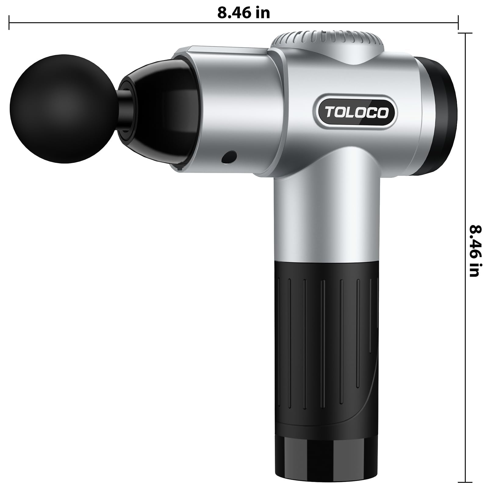 TOLOCO Massage Gun, Deep Tissue Back Massage for Athletes for Pain Relief, Percussion Massager with 10 Massages Heads & Silent Brushless Motor, Relaxation Gifts for Men Women, Black