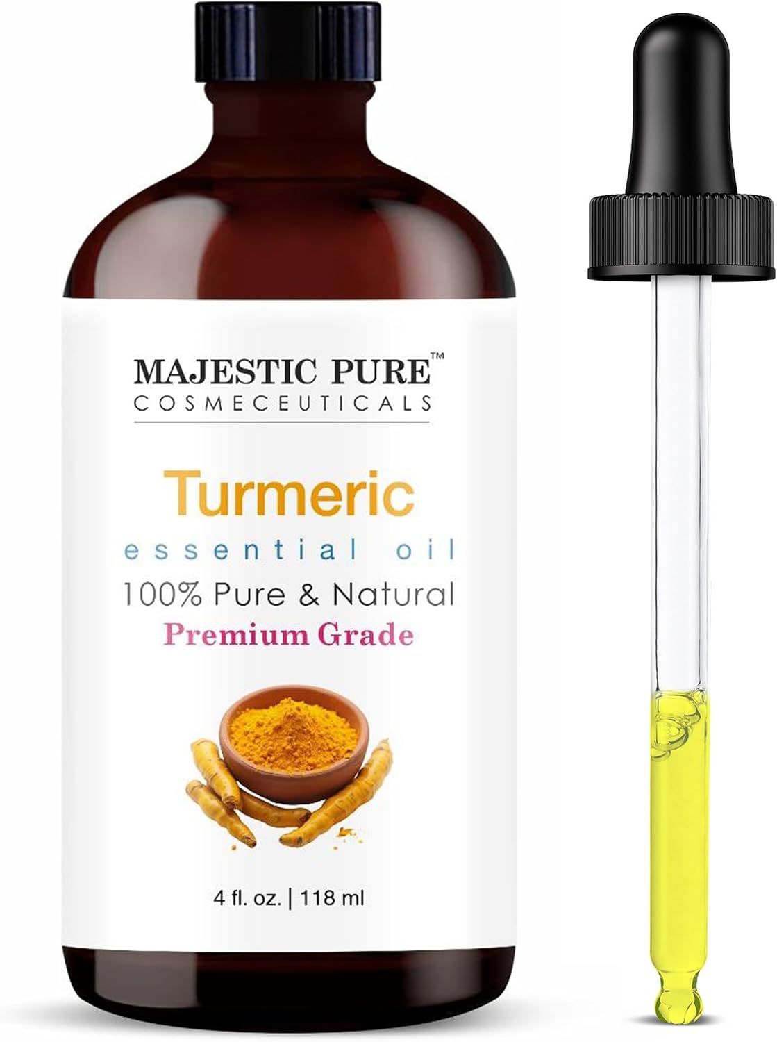 Majestic Pure Lavender Essential Oil for Diffuser - 4 Fl Oz | 100% Natural Essentials Oils for Aromatherapy, Soap and Candle Making Fragrance, Massage and Skin, Lavender Oil