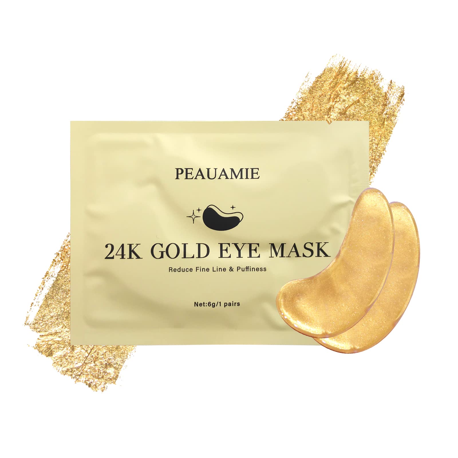 PEAUAMIE Under Eye Patches Gold and Hyaluronic Acid for puffy eyes,Rose Eye Masks for Dark Circles and Puffiness skin care Smooth Wrinkles products 30 Pairs