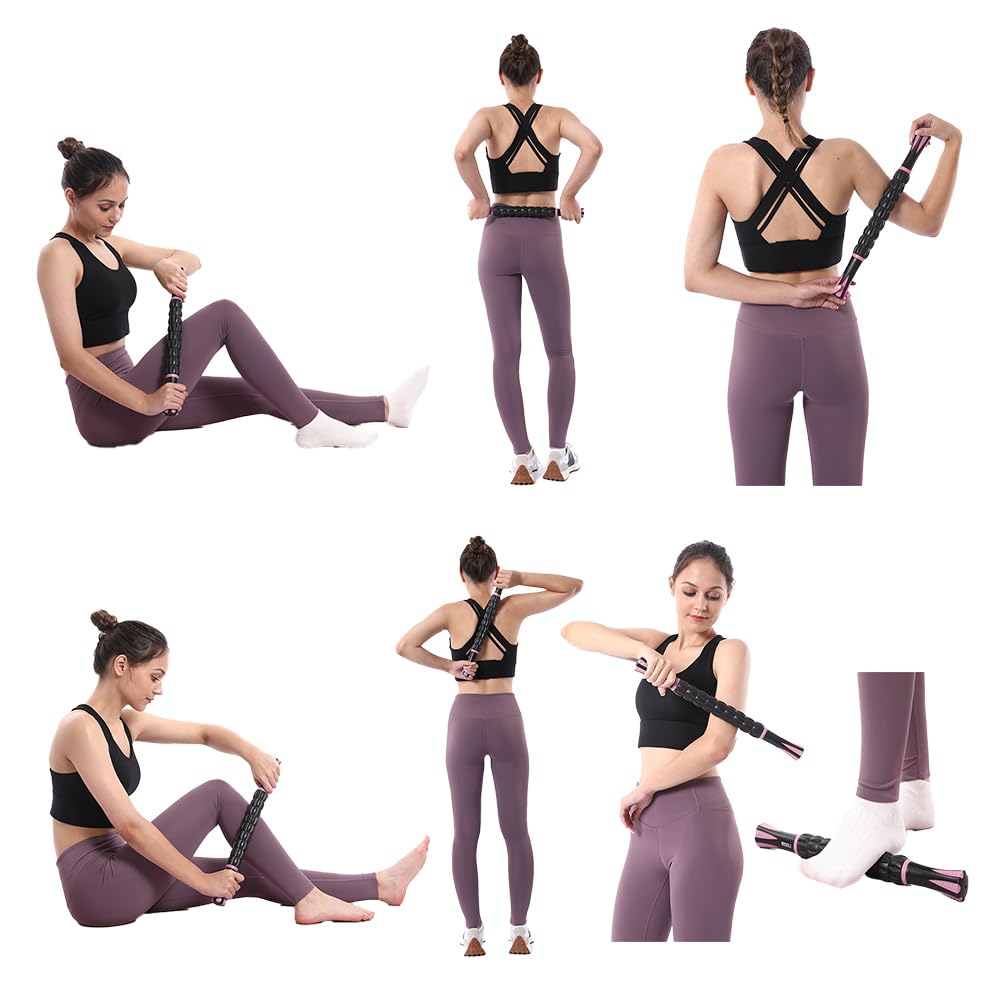 Wooden Cellulite Massage Roller for Legs and Thighs - Handheld Fascia Blaster Tool for Muscle Relief, Lymphatic Drainage & Body Sculpting - Anti Cellulite Massager for Women and Men (12 Wheel)