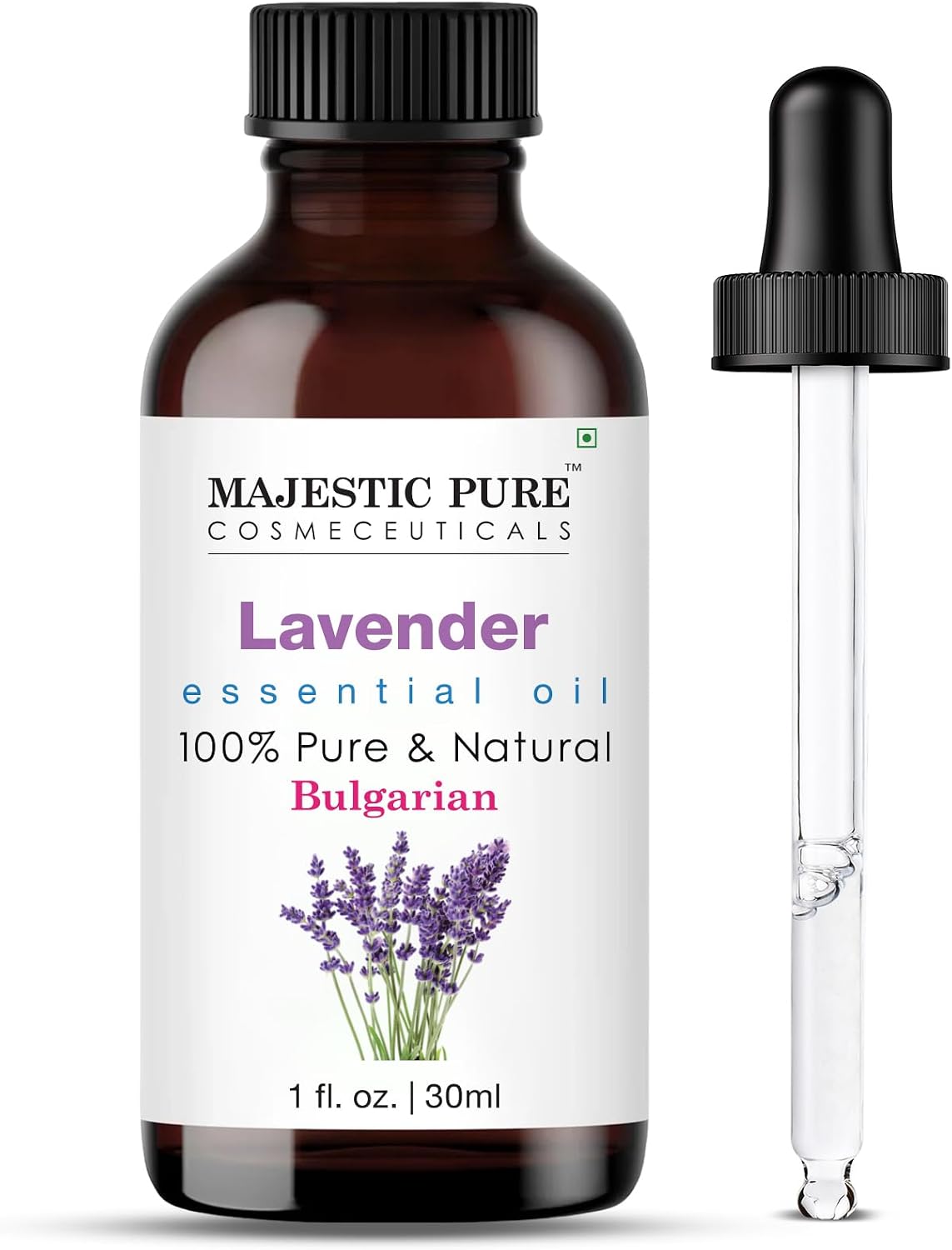 Majestic Pure Lavender Essential Oil for Diffuser - 4 Fl Oz | 100% Natural Essentials Oils for Aromatherapy, Soap and Candle Making Fragrance, Massage and Skin, Lavender Oil