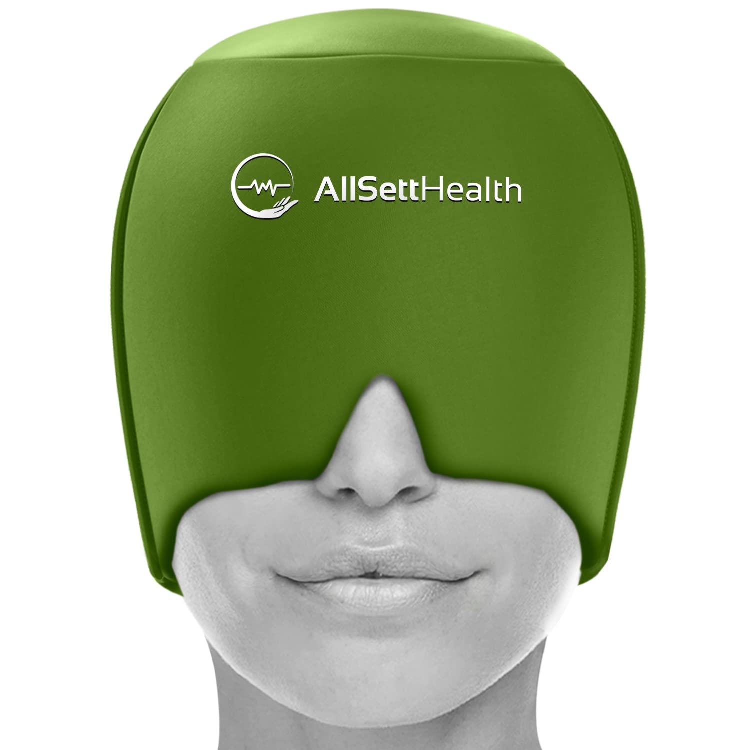 Migraine Relief Cap Ice Head Wrap and Hat | Hot/Cold Gel Pack with Face and Eye Mask Compress for Headache Relief - Black