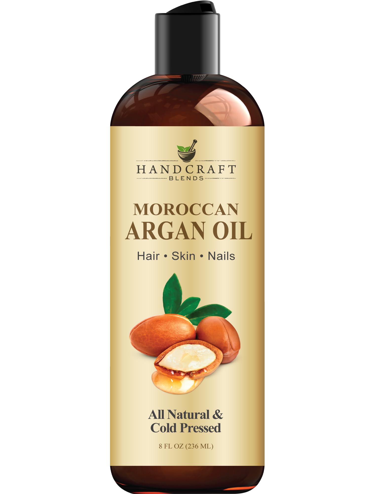 Handcraft Blends Cold-Pressed Organic Castor Oil 16 Fl Oz | Glass Bottle | Roll on Bottle | 100% Pure and Natural | Premium Grade Carrier Oil | Hair, Eyelashes and Eyebrows | Hair and Body