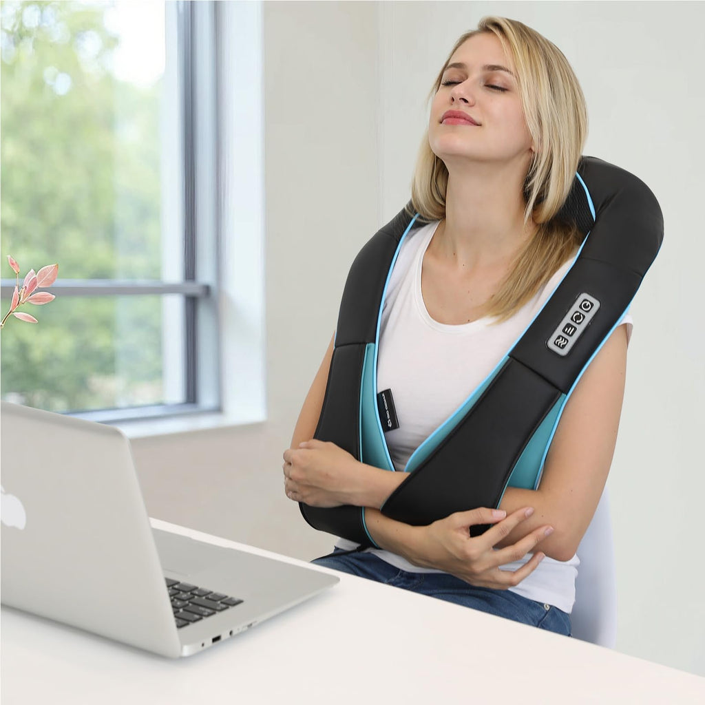 Mo Cuishle Women Men Gifts, Shiatsu Back Shoulder & Neck Massager with Heat | Electric Deep Tissue 4D Kneading Massage, Best Gifts for Mom Dad Wife Husband her Him, Christmas, Birthday (NOT Cordless)