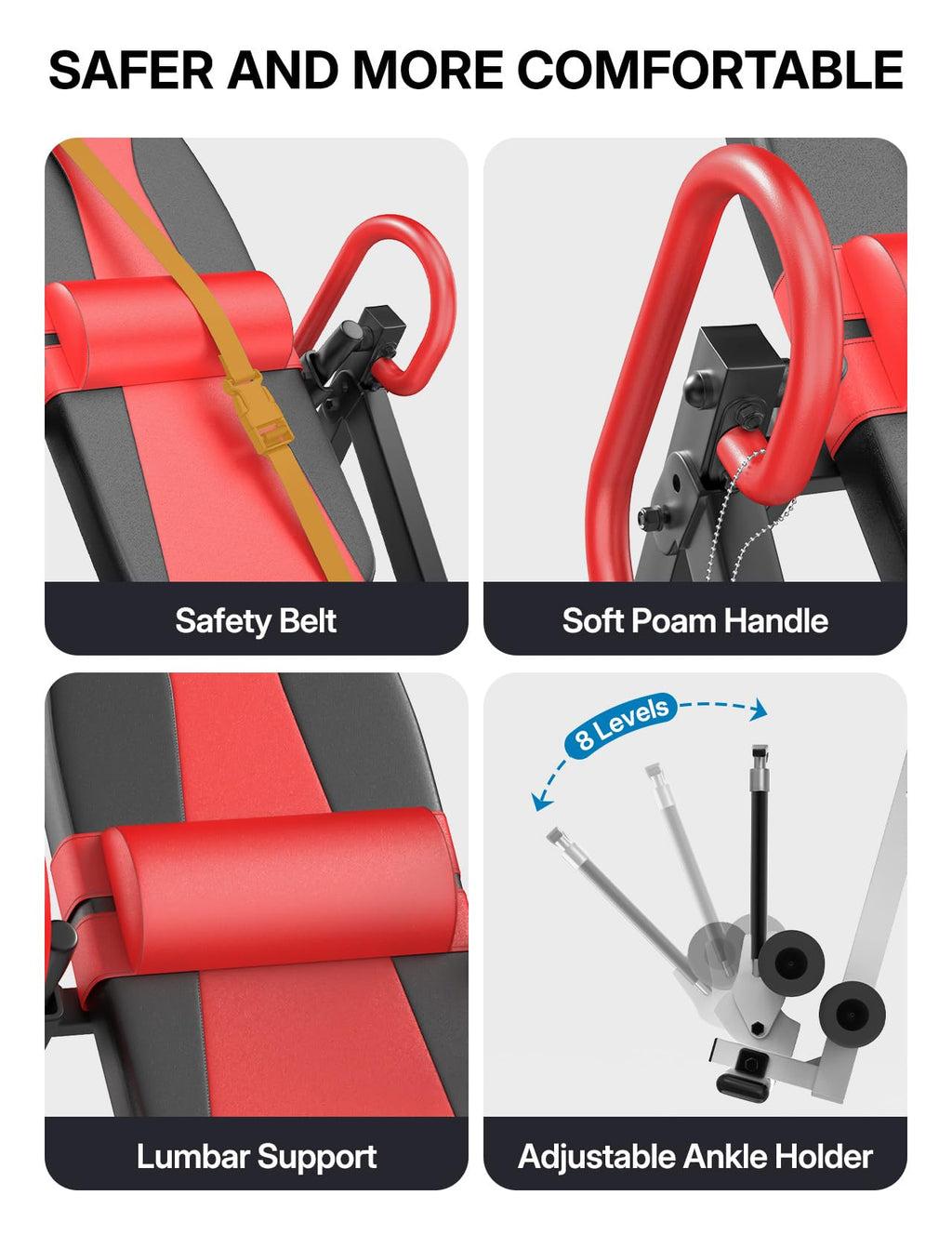 YOLEO Gravity Inversion Table for Back Pain Relief 2026 New Inversion Table | w/Lumbar Support, Easy to Assemble, Back Stretcher Machine 300 lbs