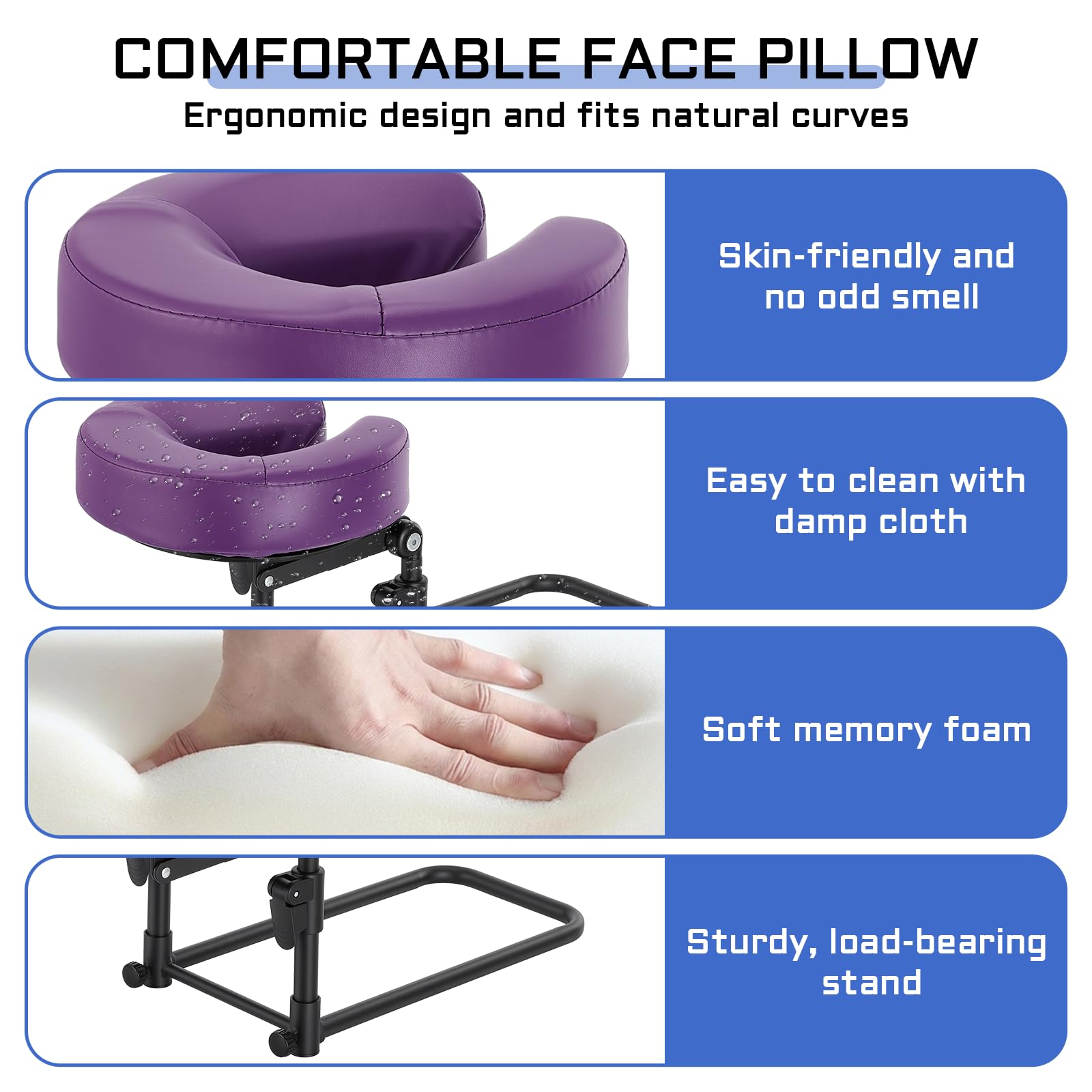 Face Down Massage Pillow for Sleeping, Non-Slip Bottom | Face Down Pillow with Non-Slip Bottom Home Head Cushion and Chest Cushion for SPA & Sleep (Gray)