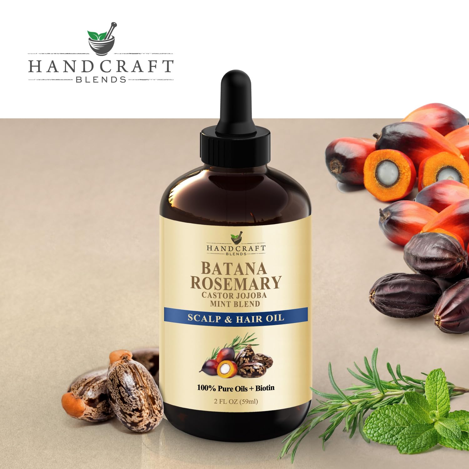 Handcraft Blends Cold-Pressed Organic Castor Oil 16 Fl Oz | Glass Bottle | Roll on Bottle | 100% Pure and Natural | Premium Grade Carrier Oil | Hair, Eyelashes and Eyebrows | Hair and Body