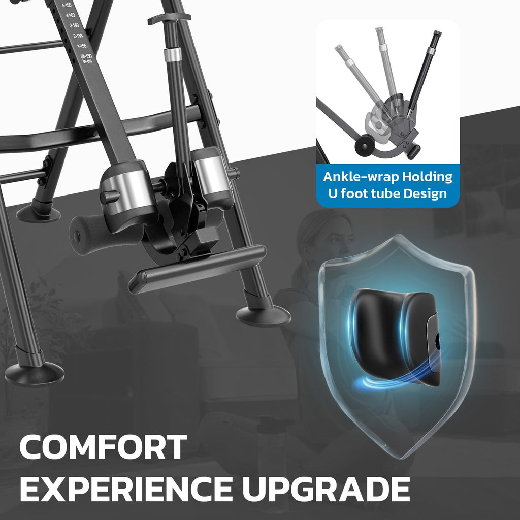 YOLEO Gravity Inversion Table for Back Pain Relief 2026 New Inversion Table | w/Lumbar Support, Easy to Assemble, Back Stretcher Machine 300 lbs