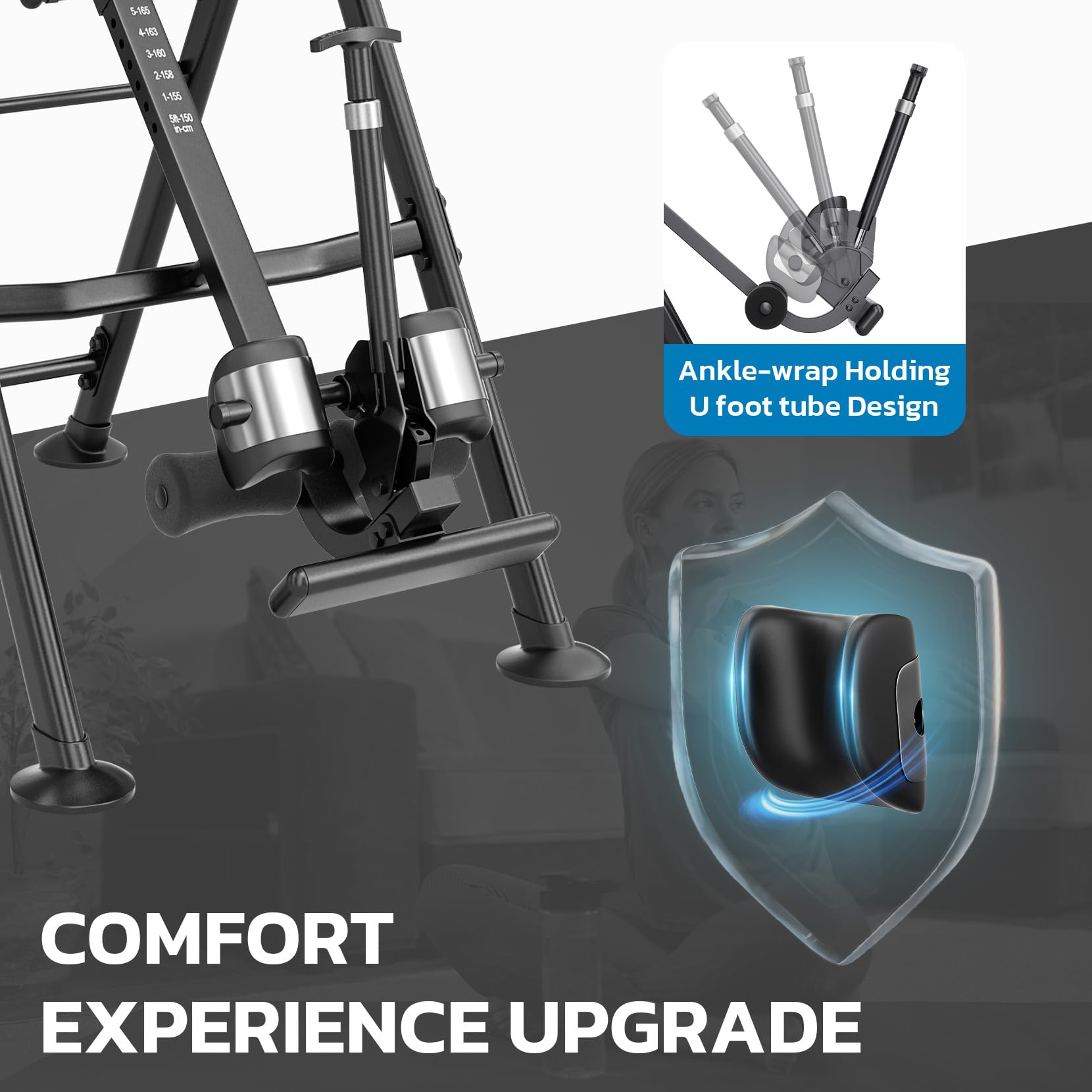 YOLEO Gravity Inversion Table for Back Pain Relief 2026 New Inversion Table | w/Lumbar Support, Easy to Assemble, Back Stretcher Machine 300 lbs