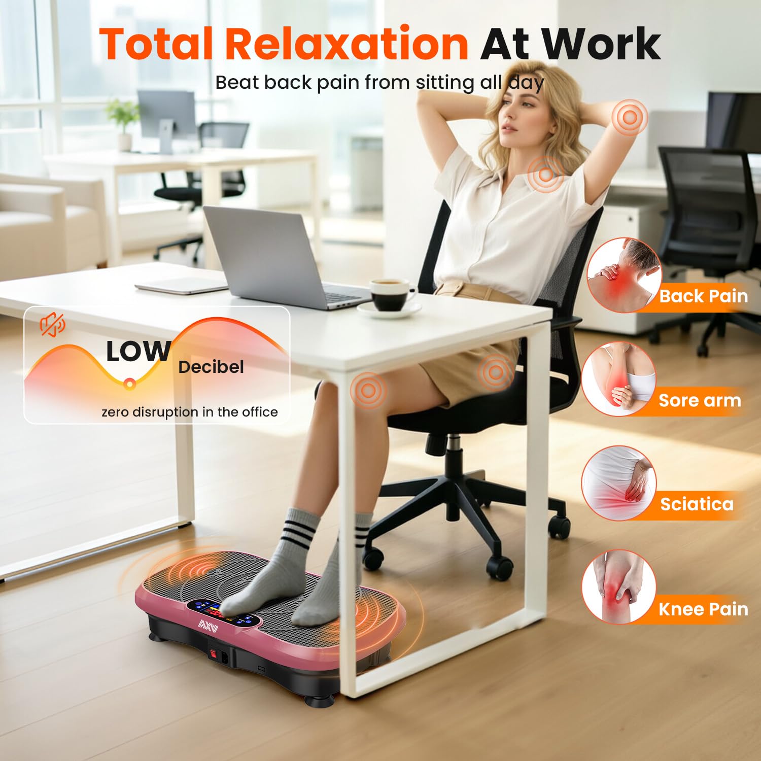 AXV Vibration Plate Exercise Machine Fitness Platform Body Vibrating Board