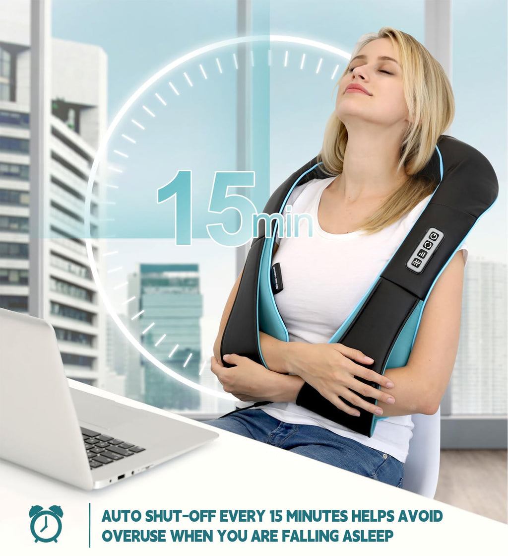 Mo Cuishle Women Men Gifts, Shiatsu Back Shoulder & Neck Massager with Heat | Electric Deep Tissue 4D Kneading Massage, Best Gifts for Mom Dad Wife Husband her Him, Christmas, Birthday (NOT Cordless)