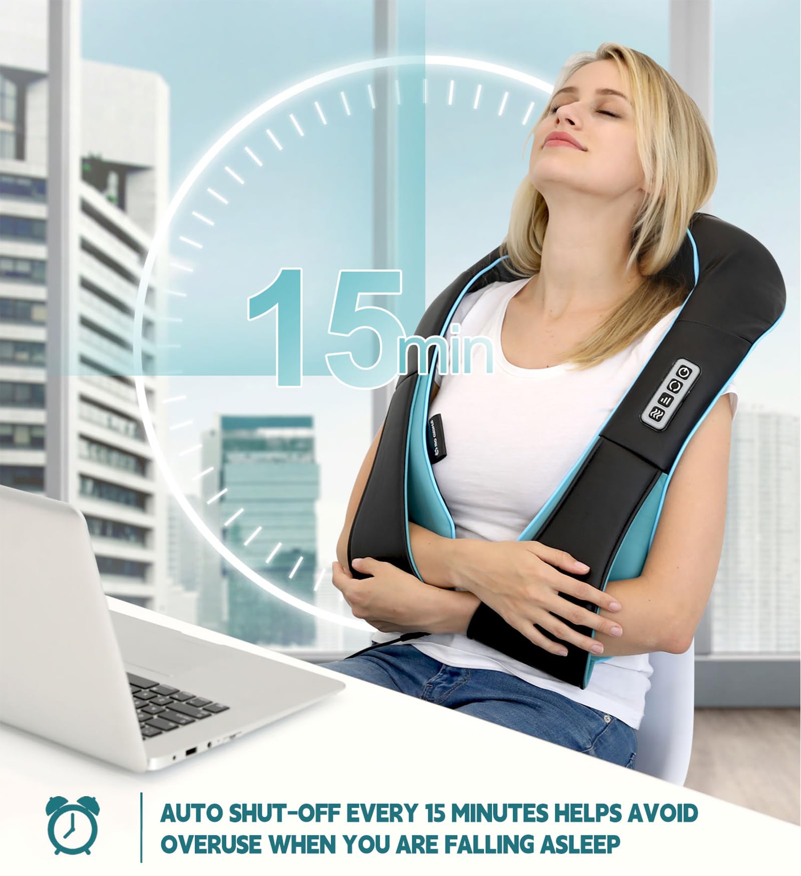 Mo Cuishle Women Men Gifts, Shiatsu Back Shoulder & Neck Massager with Heat | Electric Deep Tissue 4D Kneading Massage, Best Gifts for Mom Dad Wife Husband her Him, Christmas, Birthday (NOT Cordless)