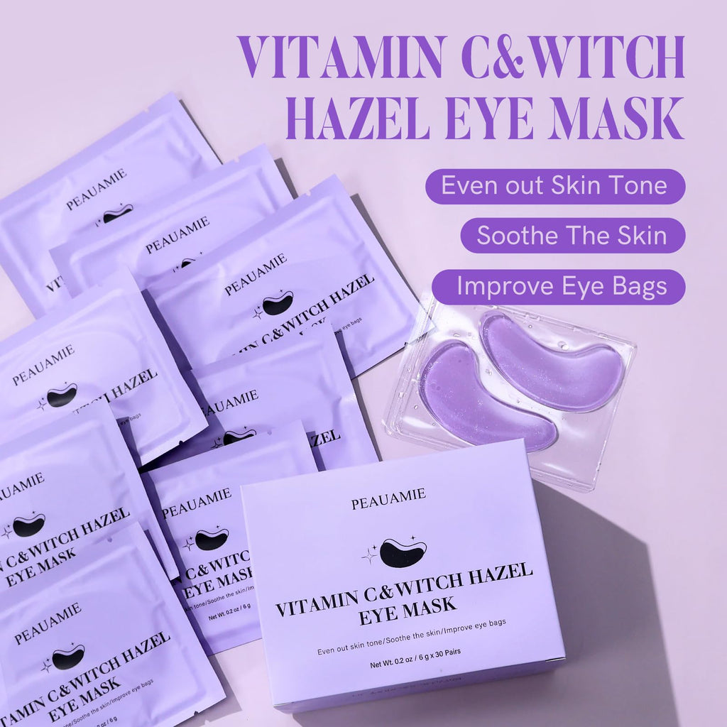 PEAUAMIE Under Eye Patches Gold and Hyaluronic Acid for puffy eyes,Rose Eye Masks for Dark Circles and Puffiness skin care Smooth Wrinkles products 30 Pairs