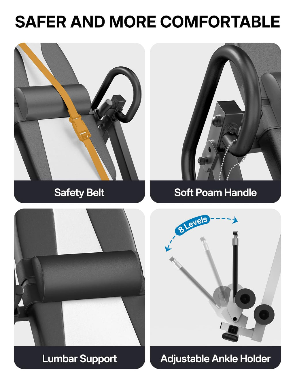 YOLEO Gravity Inversion Table for Back Pain Relief 2026 New Inversion Table | w/Lumbar Support, Easy to Assemble, Back Stretcher Machine 300 lbs