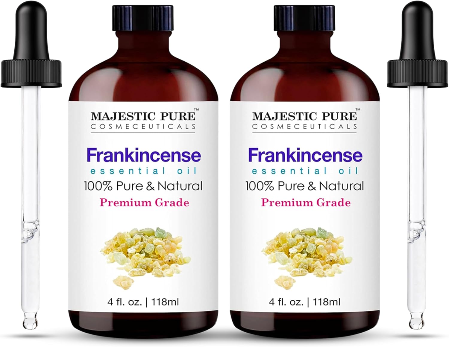 Majestic Pure Lavender Essential Oil for Diffuser - 4 Fl Oz | 100% Natural Essentials Oils for Aromatherapy, Soap and Candle Making Fragrance, Massage and Skin, Lavender Oil