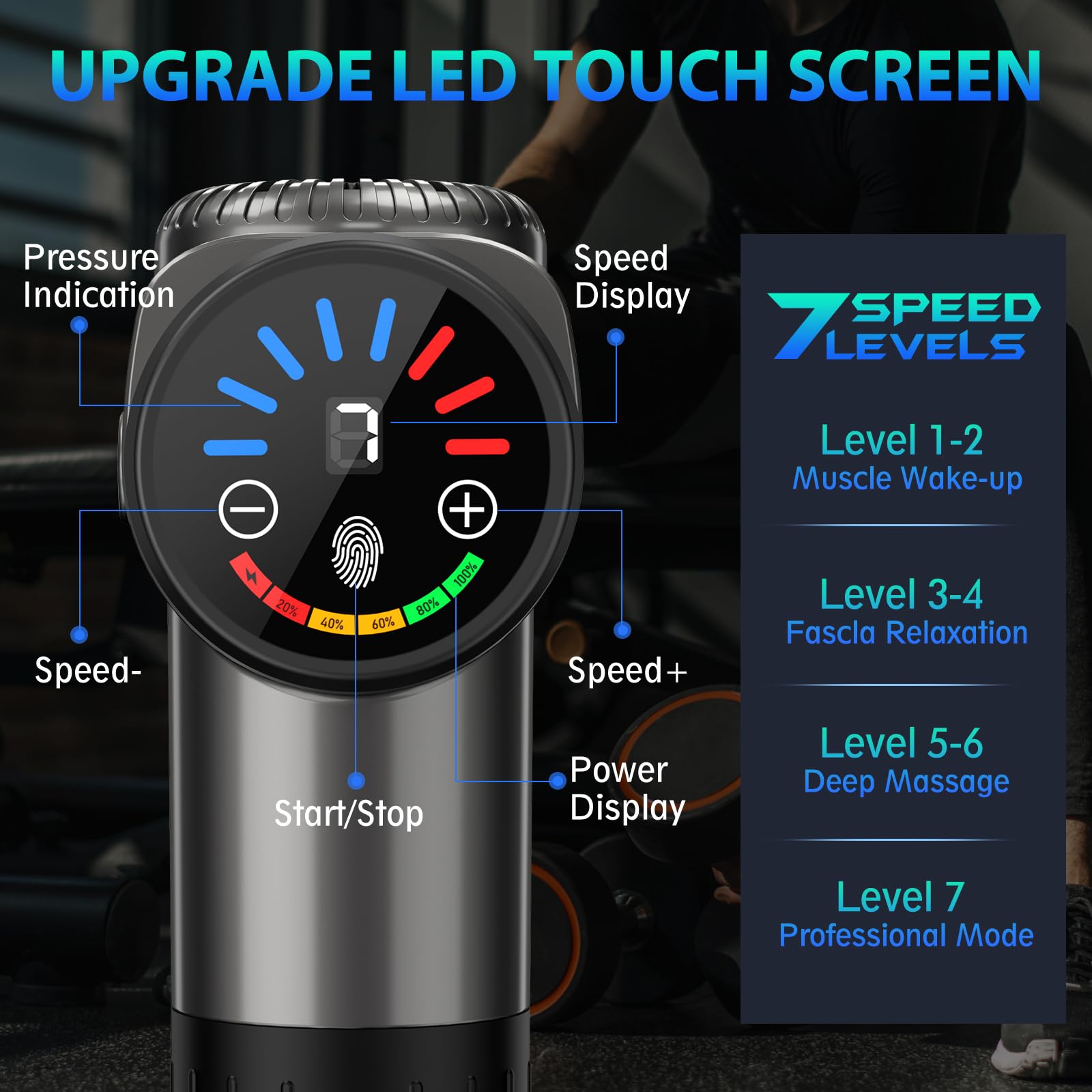 TOLOCO Massage Gun, Deep Tissue Back Massage for Athletes for Pain Relief, Percussion Massager with 10 Massages Heads & Silent Brushless Motor, Relaxation Gifts for Men Women, Black