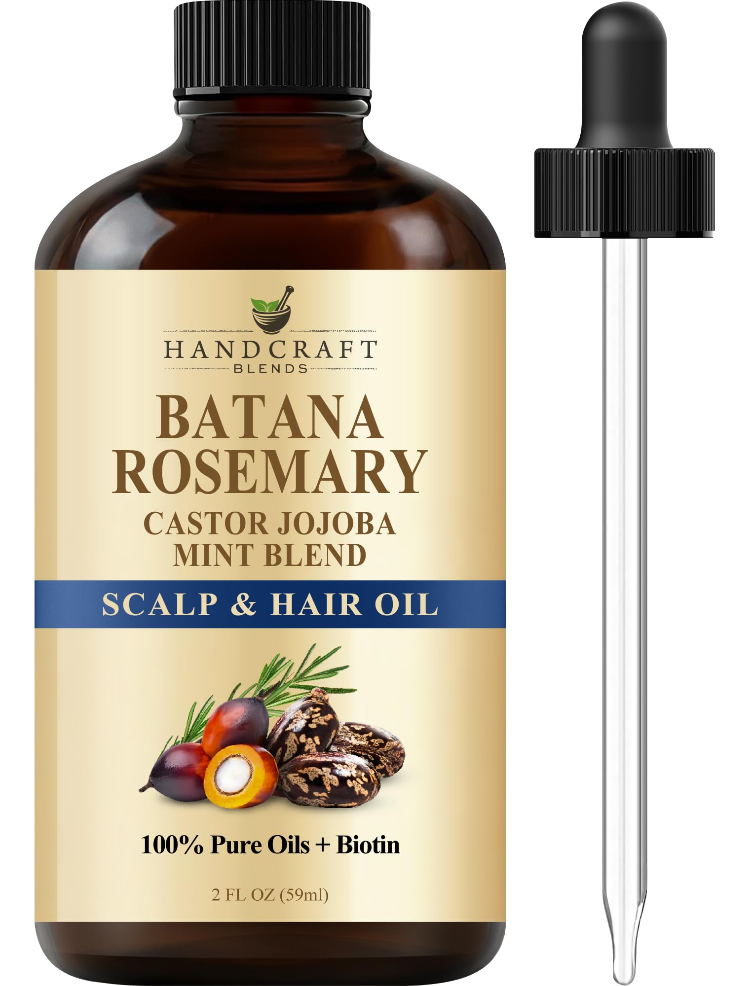 Handcraft Blends Cold-Pressed Organic Castor Oil 16 Fl Oz | Glass Bottle | Roll on Bottle | 100% Pure and Natural | Premium Grade Carrier Oil | Hair, Eyelashes and Eyebrows | Hair and Body