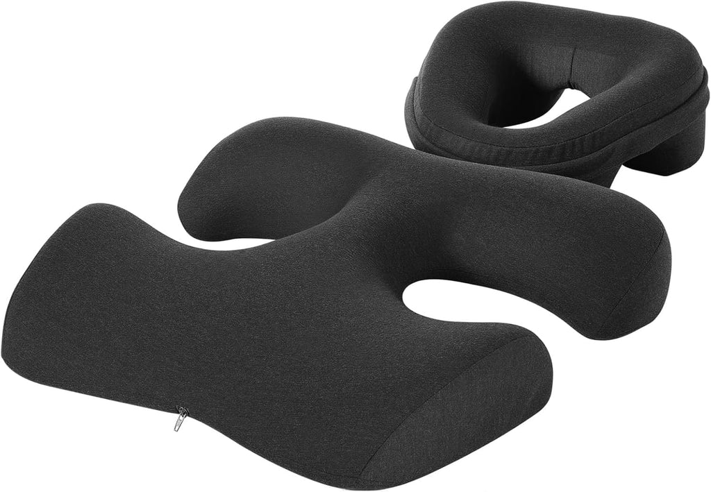 Face Down Massage Pillow for Sleeping, Non-Slip Bottom | Face Down Pillow with Non-Slip Bottom Home Head Cushion and Chest Cushion for SPA & Sleep (Gray)