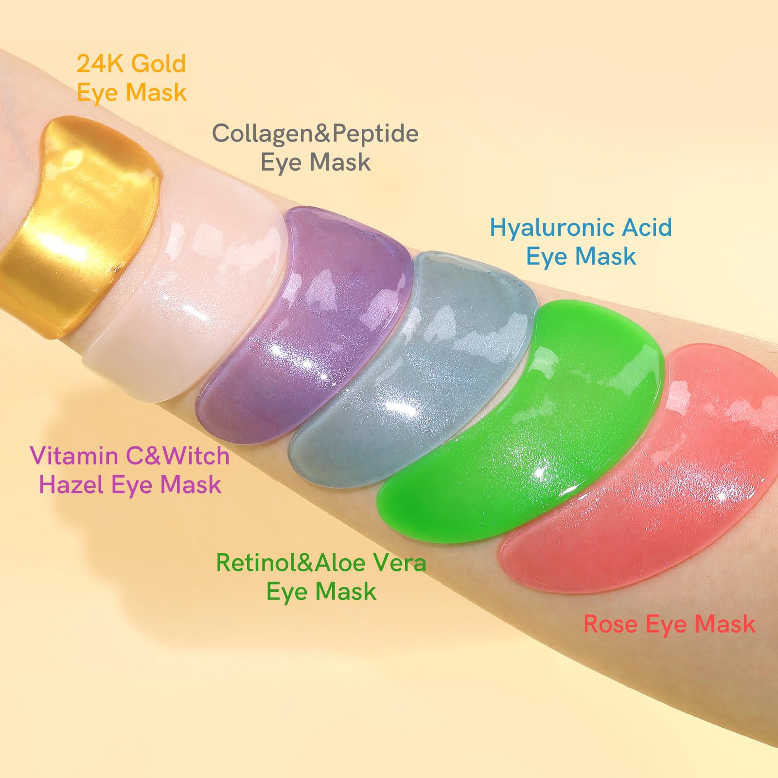 PEAUAMIE Under Eye Patches Gold and Hyaluronic Acid for puffy eyes,Rose Eye Masks for Dark Circles and Puffiness skin care Smooth Wrinkles products 30 Pairs