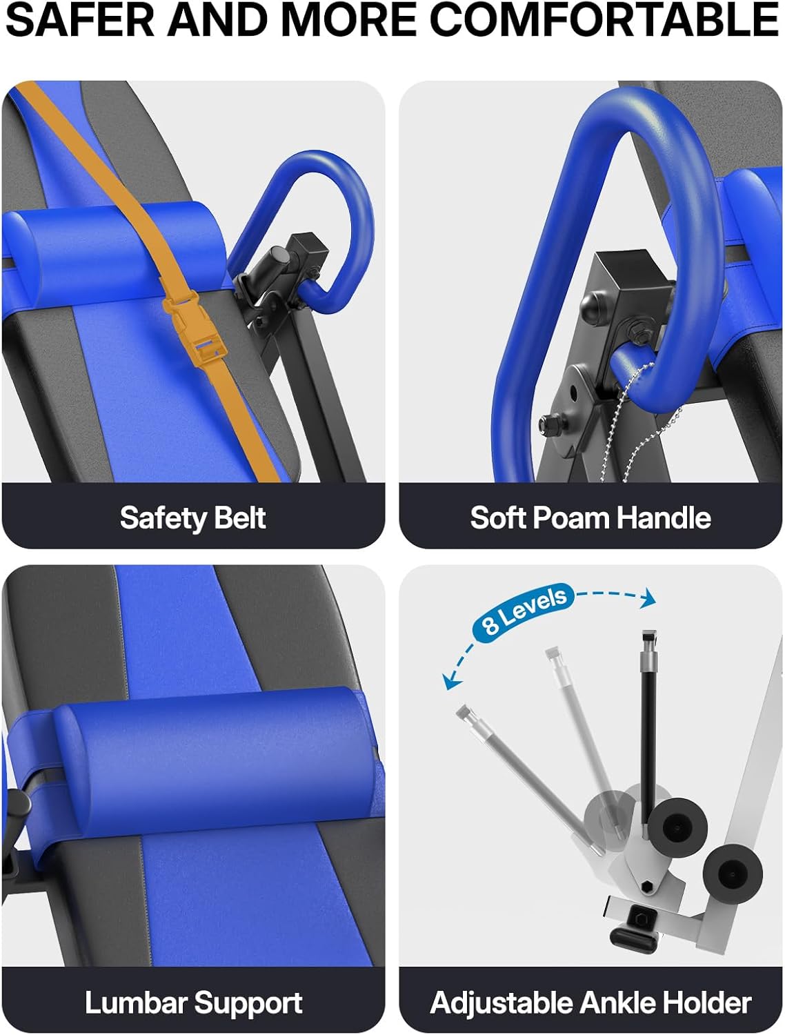YOLEO Gravity Inversion Table for Back Pain Relief 2026 New Inversion Table | w/Lumbar Support, Easy to Assemble, Back Stretcher Machine 300 lbs