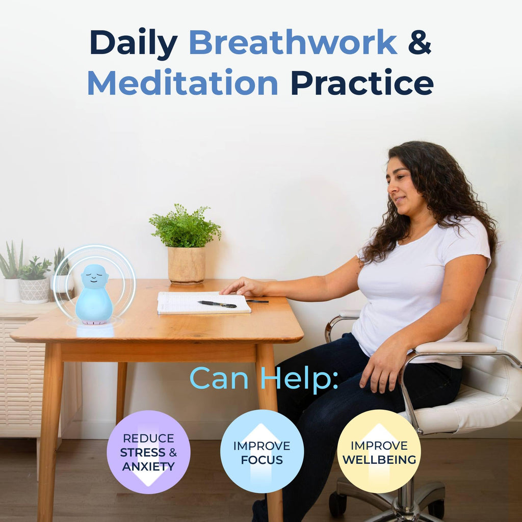 Mindsight 'Original Breathing Buddha' Guided Visual Meditation | 3 Modes to Slow Your Breathing & Calm Your Mind | Stress & Anxiety Relief | Wellness Gift | Adults, Kids, Classrooms | USB Rechargeable