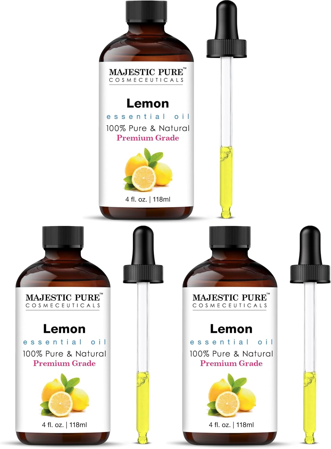 Majestic Pure Lavender Essential Oil for Diffuser - 4 Fl Oz | 100% Natural Essentials Oils for Aromatherapy, Soap and Candle Making Fragrance, Massage and Skin, Lavender Oil