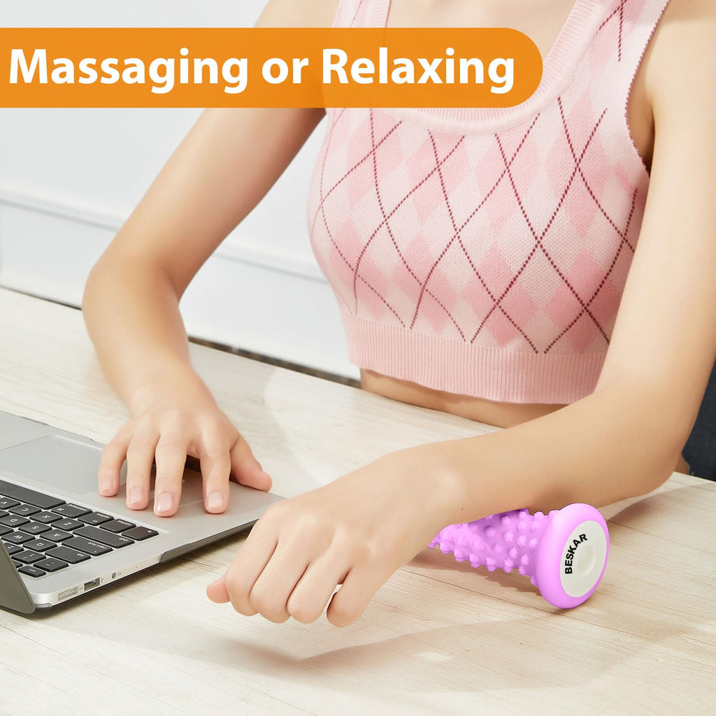 BESKAR Foot Massager Roller for Plantar Fasciitis Relief | Portable Foot Roller to Deep Tissue Muscle Massage, Foot Arch and Heel Pain, Foot Trigger Point Therapy, Reflexology Tool