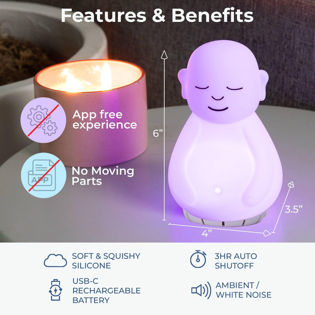 Mindsight 'Original Breathing Buddha' Guided Visual Meditation | 3 Modes to Slow Your Breathing & Calm Your Mind | Stress & Anxiety Relief | Wellness Gift | Adults, Kids, Classrooms | USB Rechargeable