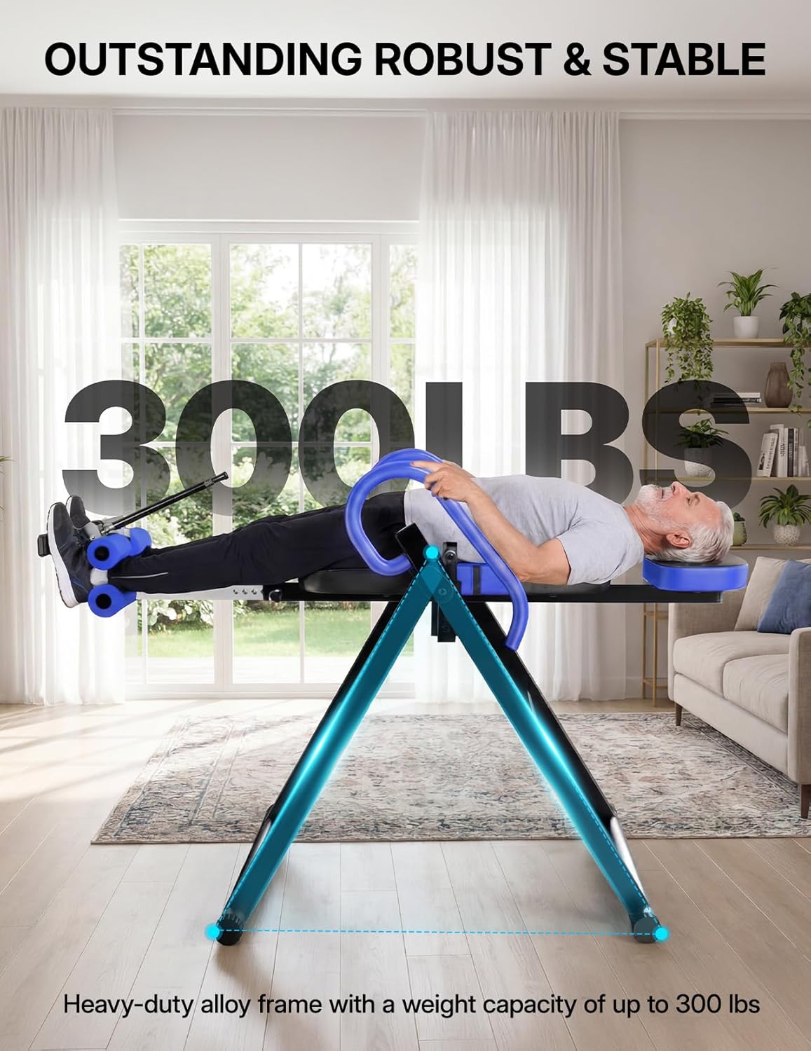 YOLEO Gravity Inversion Table for Back Pain Relief 2026 New Inversion Table | w/Lumbar Support, Easy to Assemble, Back Stretcher Machine 300 lbs