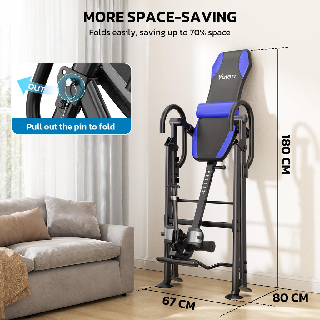 YOLEO Gravity Inversion Table for Back Pain Relief 2026 New Inversion Table | w/Lumbar Support, Easy to Assemble, Back Stretcher Machine 300 lbs