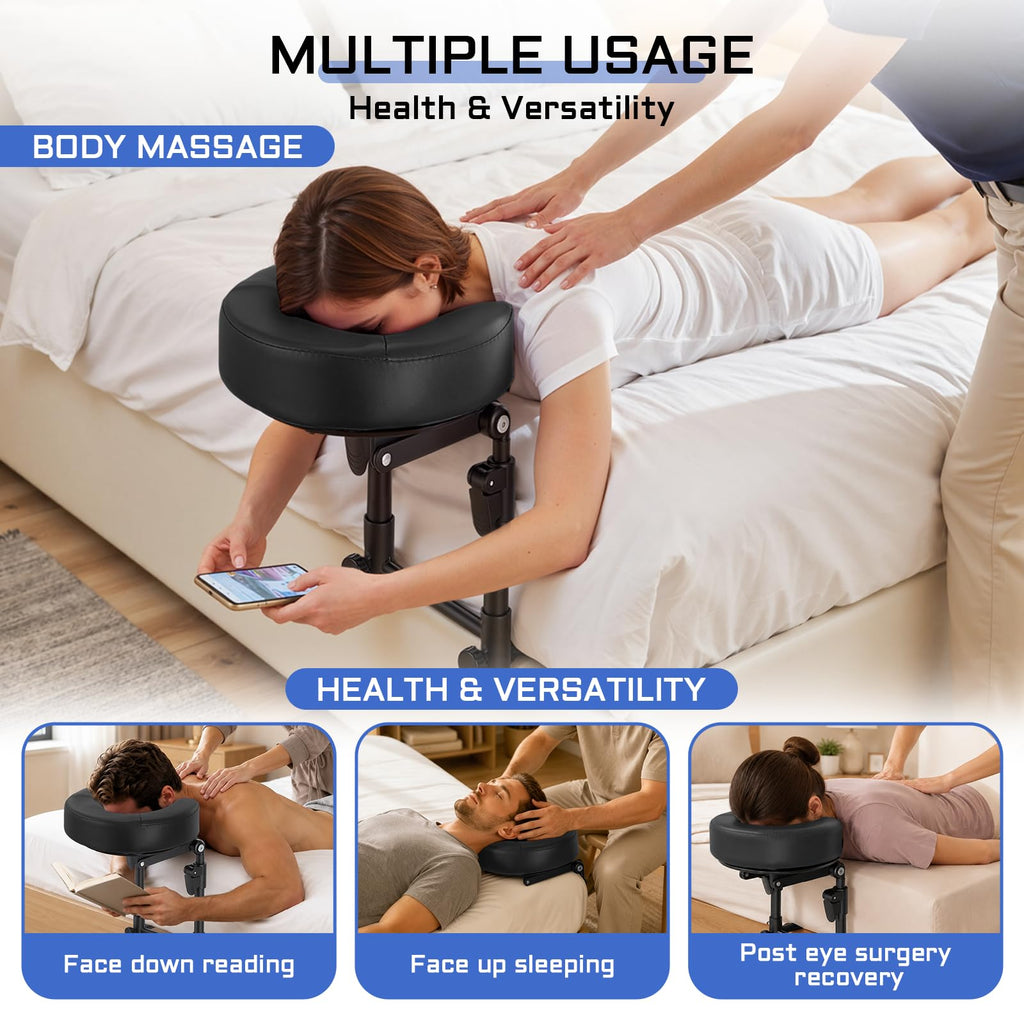 Face Down Massage Pillow for Sleeping, Non-Slip Bottom | Face Down Pillow with Non-Slip Bottom Home Head Cushion and Chest Cushion for SPA & Sleep (Gray)