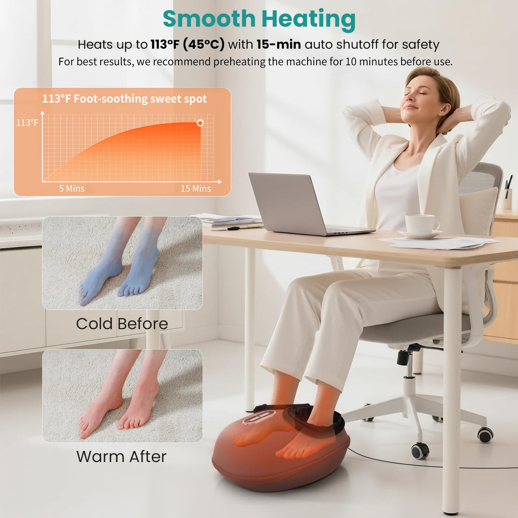 Nekteck Shiatsu Foot Massager with Heat [2026 Upgraded], 3 Modes Deep Kneading Therapy Air Compression, Feet Massage for Plantar Fasciitis, Relaxation Gifts for Men Women Mom Dad Birthday